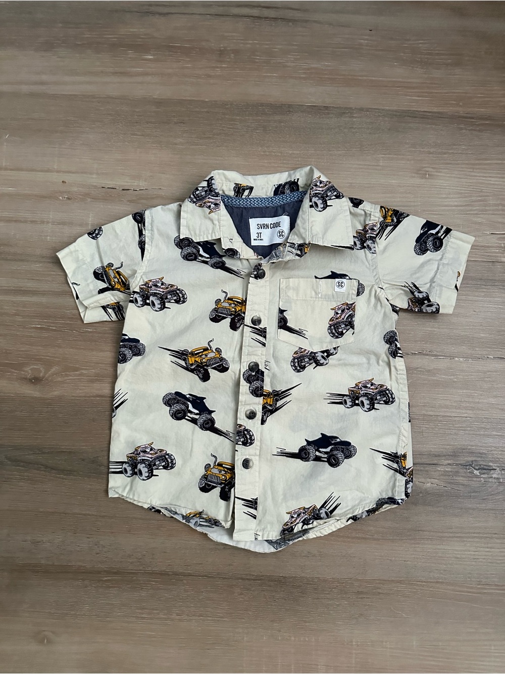 SVRN CODE Monster Truck Button-Down Shirt 3T